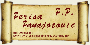 Periša Panajotović vizit kartica